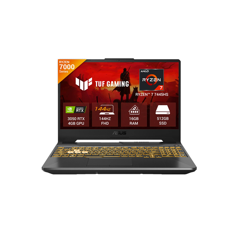 Asus TUF A15 Gaming Laptop Ryzen 7 16-512 GB RTX 3050 4 GB